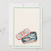 Quirky She Is A Catch Sardine Social Bridal Shower Kaart (Achterkant)