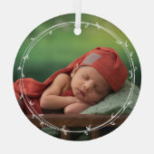 Quirky Simple White Wreater Voeg je foto toe Glas Ornament (Achterkant)