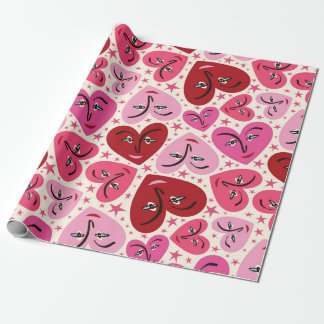 Quirky Smiling Hearts Valentijn Cadeaupapier