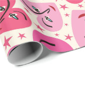 Quirky Smiling Hearts Valentijn Cadeaupapier (Rol Hoek)