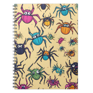 Quirky Spider Notitieboek – Kleurrijk Cartoon ontw