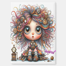 Quirky Steampunk Girl Geïnspireerd Magnet