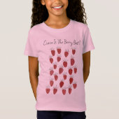 Quirky Strawberry Pattern Girls T-Shirt (Voorkant)