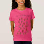 Quirky Strawberry Pattern Girls T-Shirt (Voorkant)