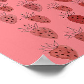 Quirky Strawberry Pattern Poster (Hoek)