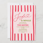 Quirky Stripes Modern Christmas Party Kaart (Voorkant)