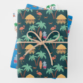 Quirky Summer Hippo Beach Surf Theme Inpakpapier Vel (In situ)