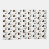 Quirky Tea Bag Pattern on White Theedoek (Horizontaal)