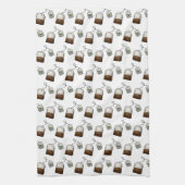 Quirky Tea Bag Pattern on White Theedoek (Verticaal)