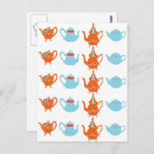 Quirky teapots briefkaart (Voorkant / Achterkant)