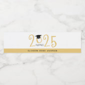 Quirky Text 2023 Afstuderen in Gold Waterfles Etiket (Enkel label)