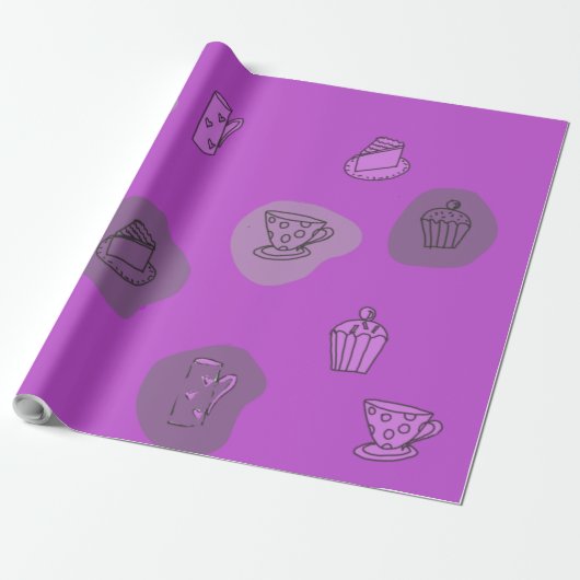 Quirky thee 1-pakpapier cadeaupapier (Uitgerold)