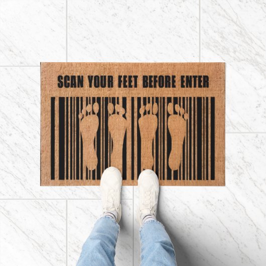Quirky Toe Print Grappige Voeten Barcode Deurmat (Binnen)