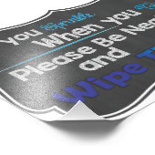 Quirky Toilet Rules Etiquette Chalkboard afdrukken Foto Afdruk (Hoek)