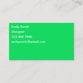 Quirky Trendy Lime Green Simple Colorful Business Visitekaartje (Achterkant)