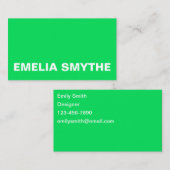 Quirky Trendy Lime Green Simple Colorful Business Visitekaartje (Voorkant / Achterkant)