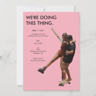 Quirky Unieke Moderne Minimalistische Roze Foto Br Kaart