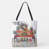 Quirky Viool Serenade - ZIE TERUG! Tote Bag (Achterkant)