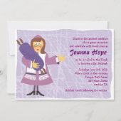 Quirky Vrouw Bar Bat Mitzvah Uitnodiging (Voorkant)