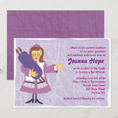 Quirky Vrouw Bar Bat Mitzvah Uitnodiging (Voorkant / Achterkant)