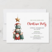 Quirky watercolor Christmas party invitation card Kaart (Voorkant)