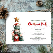 Quirky watercolor Christmas party invitation card Kaart