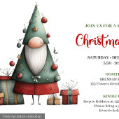 Quirky watercolor Christmas party invitation card Kaart