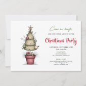 Quirky watercolor tree chic Christmas celebration Kaart (Voorkant)