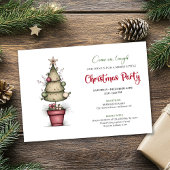 Quirky watercolor tree chic Christmas celebration Kaart