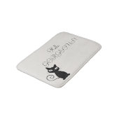 Quirky Whimsical Black Cat Glittery Hallo Prachtig Badmat (Gekanteld)