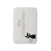 Quirky Whimsical Black Cat Glittery Hallo Prachtig Badmat (Voorkant Verticaal)