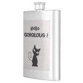 Quirky Whimsical Black Cat Glittery Hallo Prachtig Flacon (Links)