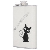 Quirky Whimsical Black Cat Glittery Hallo Prachtig Heupfles (Links)