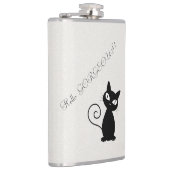 Quirky Whimsical Black Cat Glittery Hallo Prachtig Heupfles (Rechts)