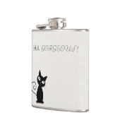 Quirky Whimsical Black Cat Glittery Hallo Prachtig Heupfles (Links)