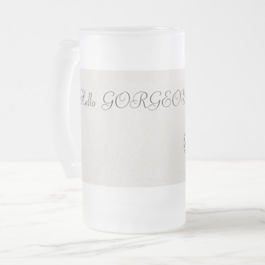 Quirky Whimsical Black Cat Glittery Hallo Prachtig Matglas Bierpul (Voorkant links)