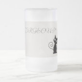 Quirky Whimsical Black Cat Glittery Hallo Prachtig Matglas Bierpul (Center)