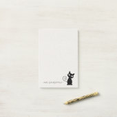 Quirky Whimsical Black Cat Glittery Hallo Prachtig Post-it® Notes (Op bureau)