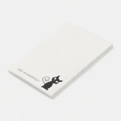 Quirky Whimsical Black Cat Glittery Hallo Prachtig Post-it® Notes (Schuin)