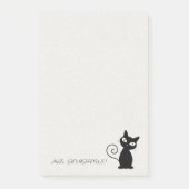 Quirky Whimsical Black Cat Glittery Hallo Prachtig Post-it® Notes (Voorkant)