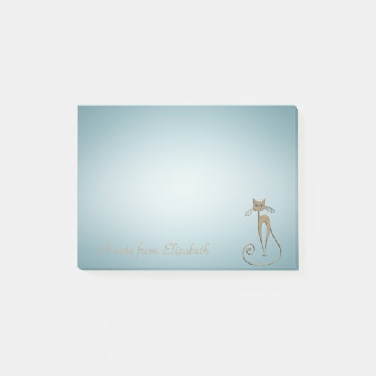 Quirky Whimsical Cat - Gepersonaliseerd Post-it® Notes (Voorkant)