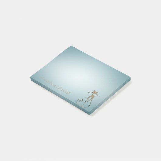 Quirky Whimsical Cat - Gepersonaliseerd Post-it® Notes (Schuin)