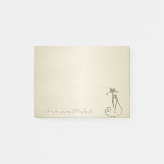 Quirky Whimsical Cat - Gepersonaliseerd Post-it® Notes (Voorkant)