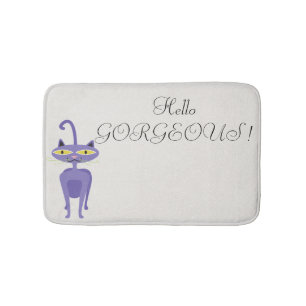 Quirky Whimsical Cat, Glitter-Hallo Prachtig Badmat