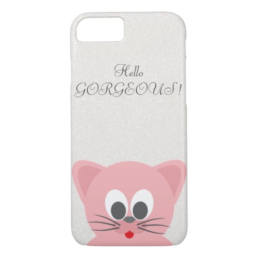 Quirky Whimsical Cat Glittery-Hallo Prachtig Case-Mate iPhone Case (Achterkant)