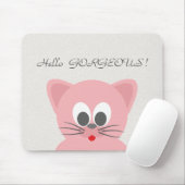 Quirky Whimsical Cat Glittery-Hallo Prachtig Muismat (Met muis)