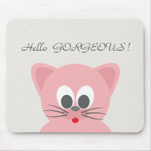 Quirky Whimsical Cat Glittery-Hallo Prachtig Muismat