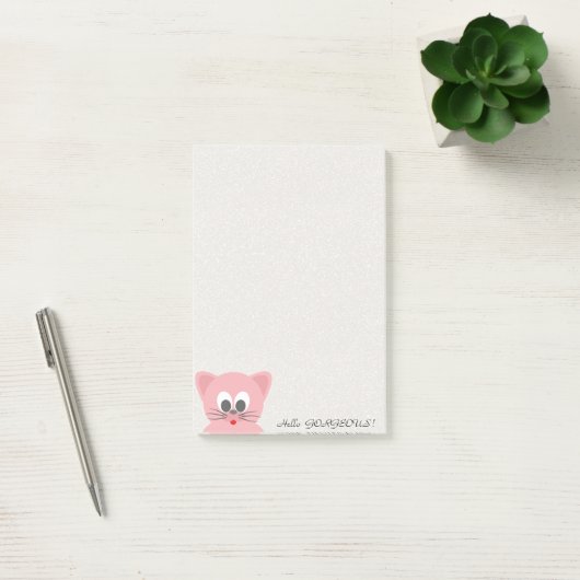 Quirky Whimsical Cat Glittery-Hallo Prachtig Post-it® Notes (Kantoor)