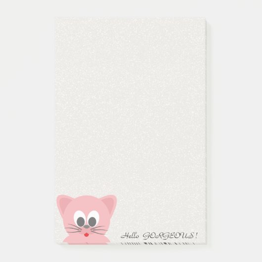 Quirky Whimsical Cat Glittery-Hallo Prachtig Post-it® Notes (Voorkant)