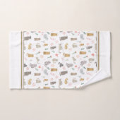 Quirky Whimsical Cats Pattern Illustration Bad Handdoek (Handdoek)